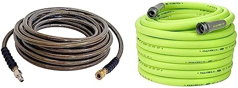 Simpson Cleaning 41030 Monster Series 4500 PSI Pressure Washer Hose, 100-Foot, Brown & Flexzilla Garden Hose 5/8 in. x 100 ft., Heavy Duty, Lightweight, Drinking Water Safe, ZillaGreen - HFZG5100YW-E by Unknown