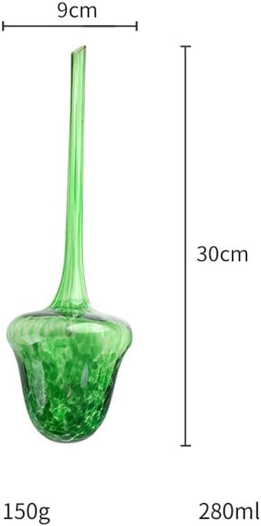 Plant Watering Globes Automatic Glass Watering Bulbs, Glass Ball Planter, Garden Watering Cans Glass drip System, Single Wood Wine Box for Gifting and Storage (Green) - Image 3