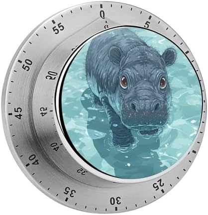 Hippo in Water Kitchen Timer for Cooking Mechanical Rotating Alarm Countdown Countup Timers by Unknown