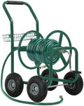 FDW Garden Hose Reel Cart, Water Hose Cart with 4 Wheels, Hold Up to 300 ft of 5/8’’ Hose，Heavy Duty Powder-Coated Steel Planting with Storage Basket, for Garden, Yard and Lawn by FDW