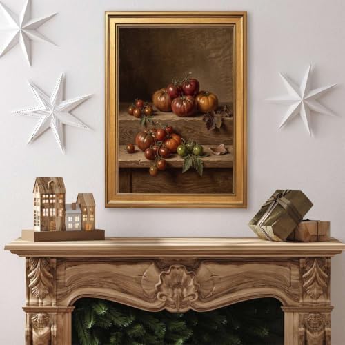 Gold Vintage Framed Tomato Still Life Wall Art, Rustic Kitchen Print - Image 4