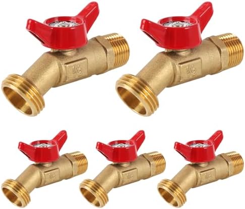 5 Pcs Brass Garden Male Hose Bib, 1/2" MIP x 3/4" MHT by Unknown
