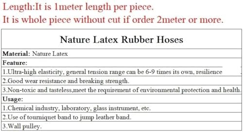 Nature Latex Rubber Hoses, ID 1.6~12mm Beige Elastic Tube Bands Yellow Slingshot Catapult 1/10/30M(10M,ID 5mm x OD 8mm) - Image 3