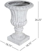 Urn Planter for Outdoor Garden, 26 Inch, Antique White - Image 3