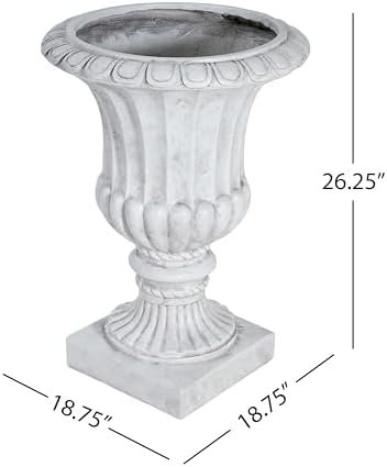 Urn Planter for Outdoor Garden, 26 Inch, Antique White - Image 3