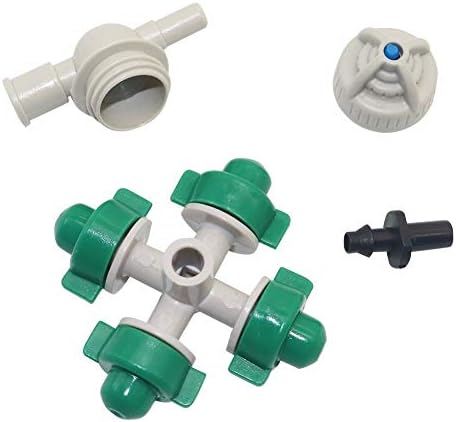 Hose Connector Adapter 20 Pcs Fogger and Cross Misting Sprinkler with Anti-drip and 1/4 Inch Single Barb Hanging Garden Irrigation - Image 4