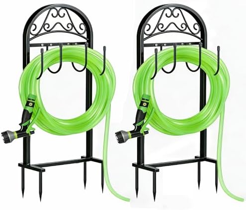 Garden Hose Holder，2Pack Freestanding Heavy Duty Hose Water Hose Reel Stand by FREEXPLOYER