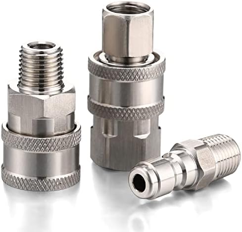 4Set Npt 1/4 Inch Pressure Washer Coupler, Internal Thread, External Thread - Image 3