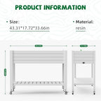 Large Elevated Raised Garden Bed with Legs,Outdoor Planter Box with Storage Shelf Drain Plug Water & Monitor for Backyard,Patio,Balcony(Ashen - Image 3