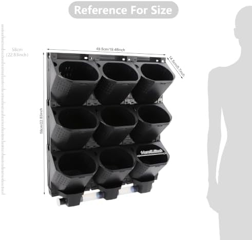 Vertical Wall Planter 3-Tier, 9-Pot Hanging Plant Holder(Black) - Image 3