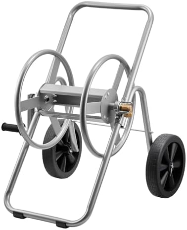 VEVOR Hose Reel Cart, 200/300 ft High-Pressure Garden Hose Cart, Hoses Reel Carts with Two Wheels, Handle & Heavy-Duty Mesh Storage Basket, Portable Hoses Reels for Garden Watering, Car Washing by VEVOR