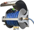 Stainless Steel Garden Hose Reel Cart with Cover & Hose for Household Car Washing - Wall-Mounted Watering Gun Organizer & Gardening Essentials by Unknown