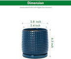 D'vine Dev Beaded Ceramic Pot with Saucer, 6 in, Midnight Blue, 27-C-X-3 - Image 3