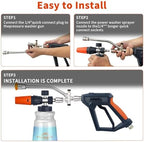 Feng Pai Pressure Washer Gun with Foam Cannon and Dual Connector, 7 Pressure Washer Sprayer Nozzles, Double Tip Attachment for Soap Cannon, 1/4" Quick Connect - Image 5