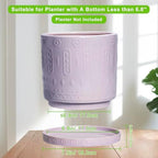 Eightpot 2 Pack Plant Trays for Pots, 7.5 Inch Plant Plates to Catch Water for Indoor Outdoor, Round Plants Water Catcher Tray, Boho Flower Pot Saucer, Decorative Plants Dishes to Catch Water, Purple - Image 2