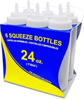 New Star Foodservice Plastic Squeeze Bottles, 24oz, 6 pk, Clear by NewStarFoodservice