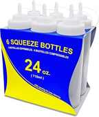 New Star Foodservice Plastic Squeeze Bottles, 24oz, 6 pk, Clear by NewStarFoodservice