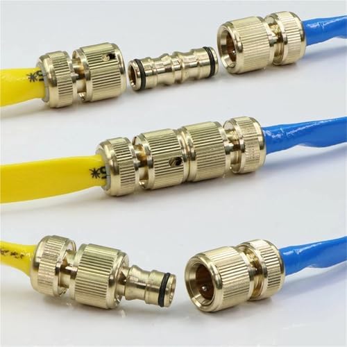 Expandable Garden Hose Repair Kit 3PCS Brass Hose Adapter Quick Coupler Irrigation Connection Faucet Gardening Watering Accessories(3I8 Inch Adapter) - Image 4
