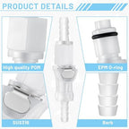 Chunful 20 Pcs 3/16" Quick Disconnect Connect Hose Barb Insert Fittings Plastic Male Female Coupling Connector 10 Female and 10 Male Connectors - Image 3