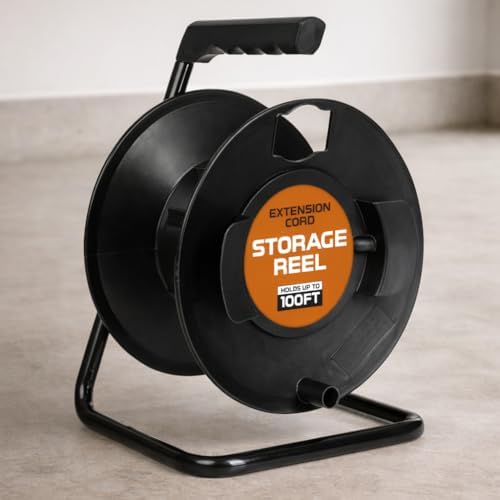 Iron Forge Cable Extension Cord Storage Reel, Metal Stand - Black by IronForgeCable