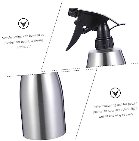 Toddmomy 2pcs Flower Spray Bottle Leakproof Hand Press Sprayer Watering Can for Succulent Plants Stainless Steel Spray Bottles - Image 2