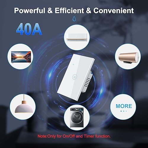 Tuya Smart Water Heater Switch 8000W WiFi Boiler Heating Switch 40A Smart Home Works with Voice Control US Standard - Image 3