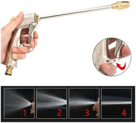 Garden Irrigation Hidrolimpiadora Metal Sprinkler Hose Nozzle Adjustable High Pressure Water Gun Wash Lances Foam(Golden Gun set) - Image 5