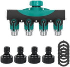 Heavy Duty Metal 4 Way 3/4'' Thread Faucet Splitters with Outdoor Water Tap Connectors Shut Off Valves for Garden Hose Adapter(BSP-1PCS) by Unknown