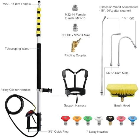 JANZ 25 FT Pressure Washer Telescoping Wand with Extension Wands - Image 4
