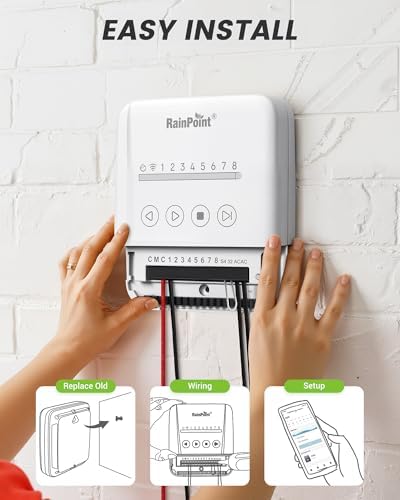 RAINPOINT Smart Sprinkler Controller, WiFi Sprinkler Controller 8 Zone-Local Weather Intelligence, Programmable Smart Irrigation System with APP Remote Control, Rain Skips, Rain Sensor Compatibility - Image 5