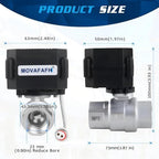 1/2" WiFi Motorized Ball Valve - Smart Water Timer Automatic Shutoff Sensor,5V DC USB Connection,Stainless Steel, NSF Certified, IP67 - Image 4
