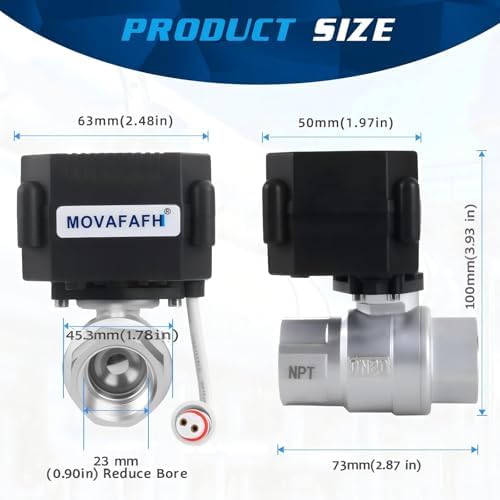 1/2" WiFi Motorized Ball Valve - Smart Water Timer Automatic Shutoff Sensor,5V DC USB Connection,Stainless Steel, NSF Certified, IP67 - Image 4