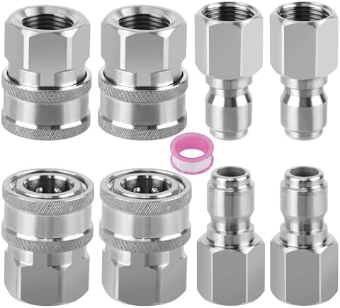8Pcs 3/8" Stainless Steel Quick Connect Female Pressure Washer by Ailbiuko