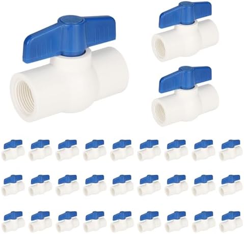 30piece EFIELD 3/4" PVC Ball Valve (FPT Threaded) Schedule 40,Blue Lever by EFIELDPEXTUBING