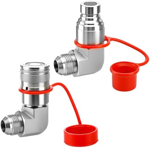 90° Elbow Flat Face Hydraulic Coupler, 1/2" Body Size x 3/4" JIC by Metlead