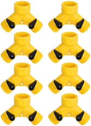 8 Pcs of 3/4″ Garden Hose Y Splitter — Dual 2-Way Tap with Shut-Off Valves by Unknown
