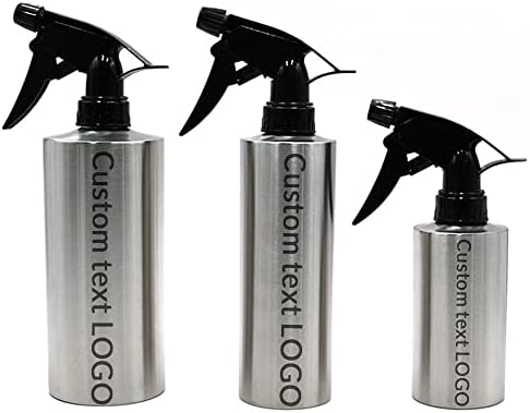 Personalized Sprayer Stainless Steel Hand Press Watering Can with Nozzle Laser Engraving Custom Text Logo Watertight and Corrosion Resistant (304 stainless steel) by qiqule
