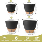 Self Watering Pots for Indoor Plants 12/10/9/8 Inch Plastic with Reservoir - Image 2