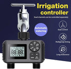 Sprinkler Timer, 2 Zone Smart Sprinkler Timer with Auto/Manual/Rain Delay Modes, Programmable Garden Hose Timers, Water-Saving Irrigation Controller for Lawn Yard Drip Systems (Black) - Image 7