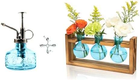 XXXFLOWER Glass Plant Mister Spray Bottle+3 Blue Bulb Glass Propagation Station by XXXFLOWER