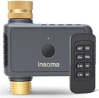 Insoma Remote Control Sprinkler Timer with Brass Inlet & Outlet, Garden Hose Timer Turns Water Off Automatically, Up to 120 Minutes of Run Time, for Faucet, Lawn, Drip, Soaker Hose, IP55 Waterproof by Insoma