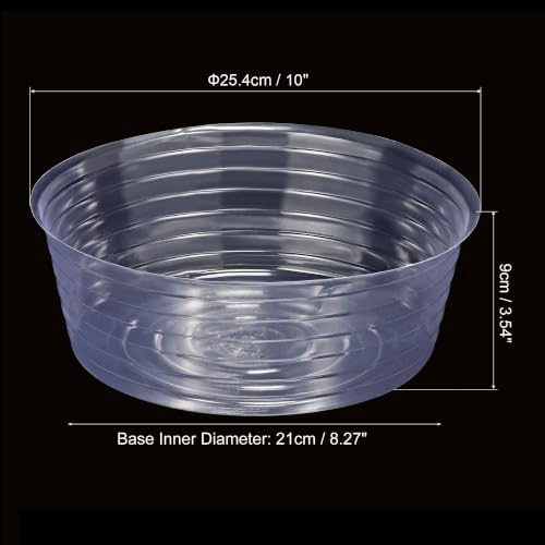 MECCANIXITY Plant Pot Saucer 10 Inch Plastic Round Flower Drip Tray for Indoor Outdoor, Clear Pack of 20 - Image 2
