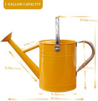 Metal Watering Can, 1 Gallon for Outdoor Garden Plants,Yellow - Image 5