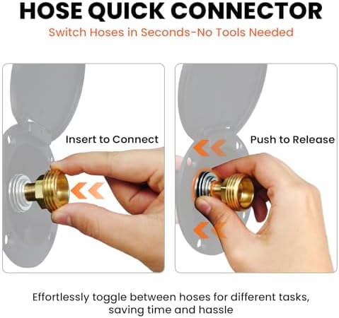 All-Metal RV Quick Connect Spray Port with G1/2" & GHT 3/4" Adapters, Exterior Water Hookup for Camper & Trailer, Stainless Steel Quick Connector, Magnetic Dustproof Cover, Rust & UV Resistant (White) - Image 2