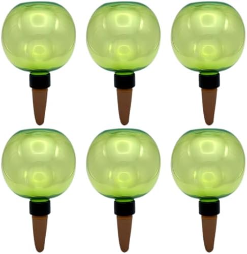 6 Pack Self Watering Globes, 17 oz Plant Watering Globes with Terracotta Stakes, 6.7 x 3.9 in Automatic Plant Waterer Indoor Bulbs for Vacation, Large Capacity Irrigation for Successive Feeding by Unknown