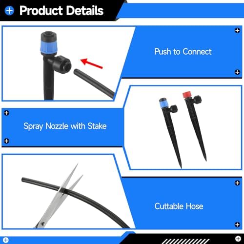230FT Quick-Connect Drip Irrigation System Kit, Automatic Garden Watering System with 3 Kinds Sprinklers Emitters, Auto Irrigation Kit for Lawn Greenhouse Flower Beds Potted Plants - Image 3