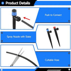 230FT Quick-Connect Drip Irrigation System Kit, Automatic Garden Watering System with 3 Kinds Sprinklers Emitters, Auto Irrigation Kit for Lawn Greenhouse Flower Beds Potted Plants - Image 3