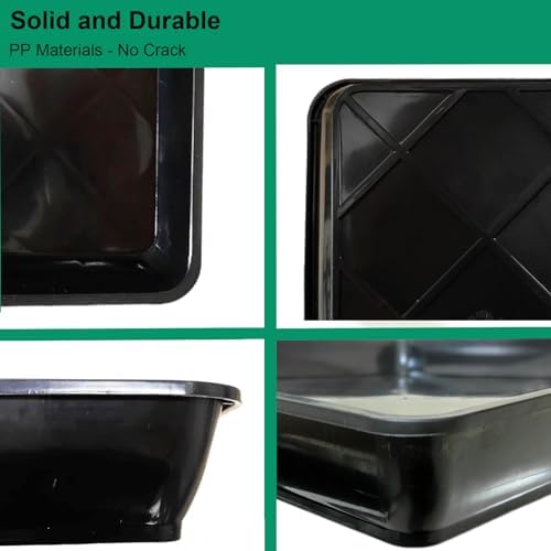 Square Plant Saucer 14 Inch 5 Pack, Planter Trays for Flower Pots, Plant Water Catcher Drip Dishes, Plastic Bottom Watering Plates Indoors and Outdoors - Black - Image 7