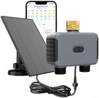 WiFi Solar Irrigation Controller Dual Outlet Timer Waterproof by Unknown