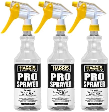 HARRIS Professional Spray Bottle 32oz (30-Pack), All-Purpose for Cleaning and Plants with Clear Finish, Pressurized Sprayer, Adjustable Nozzle and Measurements by Harris